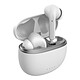 Akashi Ecouteurs Noise Cancelling ANC Blanc Écouteurs stéréo sans fil avec réduction de bruit, Bluetooth 5.3 et boitier de charge
