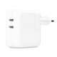 Apple Dual Port USB-C Power Adapter 35W (2024) Apple power adapter for iPhone / iPad / MacBook Air / Watch / Vision Pro