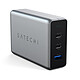 Caricatore SATECHI 100W USB-C PD GaN Caricabatterie da 100W con 2 uscite USB-C PD + 1 uscita USB-A - Grigio