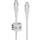 Belkin Boost Charge Pro Flex Câble silicone tressé USB-C vers USB-C (blanc) - 3 m Câble de rechargement et de synchronisation silicone tressé 3 m USB-C vers USB-C - Blanc