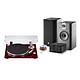 Teac TN-3B Cherry + Focal My Focal System Belt driven turntable - 2 speeds (33-45 rpm) - Built-in pre-amp - USB output + Built-in stereo amplifier 2 x 60W Bluetooth and USB DAC + Bookshelf speakers (pair) + Cable