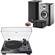 Audio-Technica AT-LP120XUSB Black + Focal My Focal System 3-speed direct drive turntable (33-45-78 rpm) with AT-VM95E cartridge, built-in pre-amp and USB port + Built-in 2 x 60W Bluetooth stereo amplifier and USB DAC + Bookshelf speakers (pair) + Cable