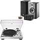 Audio-Technica AT-LP120XUSB Silver + Focal My Focal System 3-speed direct drive turntable (33-45-78 rpm) with AT-VM95E cartridge, built-in pre-amp and USB port + Built-in 2 x 60W Bluetooth stereo amplifier and USB DAC + Bookshelf speakers (pair) + Cable