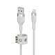 Belkin Boost Charge Pro Flex Cavo da USB-A a Lightning (bianco) - 2m Cavo USB-A a Lightning con intreccio in silicone da 2 m - Bianco