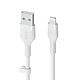 Cable Belkin Boost Charge Flex de silicona de USB-A a Lightning (blanco) - 1m Cable de silicona de USB-A a Lightning 1m - Blanco