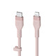 Cable Belkin Boost Charge Flex de silicona de USB-C a Lightning (rosa) - 1m Cable de silicona de USB-C a Lightning 1m - Rosa