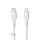 Cable Belkin Boost Charge Flex de silicona de USB-C a Lightning (blanco) - 2 m Cable de silicona de USB-C a Lightning 2m - Blanco