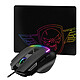 Spirit of Gamer Pro-M3 RGB Set de ratón y alfombrilla con cable para jugadores - para diestros - sensor óptico de 7200 dpi - 8 botones programables - retroiluminación RGB