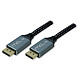 MCL Câble Tressé DisplayPort 1.4 8K (2 m) Cordon DisplayPort 1.4 - mâle/mâle - 2 mètres - résolution maximale 7680 x 4320 (8K) - revêtement plaqué or - gaine tressée blanche et noire