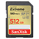 SanDisk Extreme SDXC UHS-I 512 Go Carte mémoire SDXC UHS-I U3 V30 Classe 10 512 Go 180 Mo/s 130 Mo/s