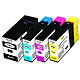 Pack de 4 cartouches C-1500XL BK/C/M/Y Pack de 4 cartouches d'encre noire/cyan/magenta/jaune compatible Canon PGI-1500XL