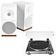 Audio-Technica AT-LP60XUSB Grey + Tangent Spectrum X5 BT Phono White 2-speed belt-driven turntable (33-45 rpm) with built-in pre-amp and USB port + Bluetooth bookshelf speaker (pair)