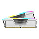 Corsair Vengeance RGB DDR5 32 Go (2 x 16 Go) 5200 MHz CL40 - Blanc Kit Dual Channel 2 barrettes de RAM RGB DDR5 PC5-41600 - CMH32GX5M2B5200C40W