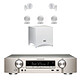 Marantz NR1510 Argent/Or + Cabasse Alcyone 2 Pack 5.1 Blanc Ampli-tuner Home Cinema Slim 3D Ready 5.2 - 85W/canal - Dolby TrueHD / DTS-HD Master Audio - 6x HDMI 4K UHD, HDCP 2.3 - HDR10/HLG/Dolby Vision - Multiroom - Wi-Fi/Bluetooth/DLNA/AirPlay 2 - Amazon Alexa/Google Assistant + Pack d'enceintes 5.1