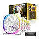 Antec Fusion 120 ARGB Blanc (x5) Lot de 5 Ventilateurs de boîtier PWM 120 mm avec LED RGB + ARGB Controller
