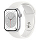 Apple Watch Series 8 GPS Aluminum White Sport Band 41 mm Smart watch - Aluminium - Waterproof - GPS - Heart rate monitor - OLED Always-On Retina display - Wi-Fi 4 / Bluetooth 5.0 - watchOS 9 - 41 mm sport band
