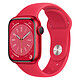 Apple Watch Series 8 GPS Aluminum (PRODUCT)RED Sport Band 41 mm Smart watch - Aluminium - Waterproof - GPS - Heart rate monitor - OLED Always-On Retina display - Wi-Fi 4 / Bluetooth 5.0 - watchOS 9 - 41 mm sport band