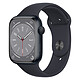 Apple Watch Series 8 GPS Aluminum Minuit Sport Band 45 mm Montre connectée - Aluminium - Étanche - GPS - Cardiofréquencemètre - Écran OLED Retina Always On - Wi-Fi 4 / Bluetooth 5.0 - watchOS 9 - Bracelet sport 45 mm