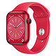 Apple Watch Series 8 GPS Aluminum (PRODUCT)RED Sport Band 45 mm Smart watch - Aluminium - Waterproof - GPS - Heart rate monitor - OLED Always-On Retina display - Wi-Fi 4 / Bluetooth 5.0 - watchOS 9 - 45 mm sport band