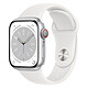 Apple Watch Series 8 GPS + Cellular Aluminum Blanc Sport Band 41 mm Montre connectée 4G LTE - Aluminium - Étanche - GPS - Cardiofréquencemètre - Écran OLED Retina Always On - Wi-Fi 4 / Bluetooth 5.0 - watchOS 9 - Bracelet sport 41 mm