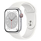 Apple Watch Series 8 GPS + Cellular Aluminum Blanc Sport Band 45 mm Montre connectée 4G LTE - Aluminium - Étanche - GPS - Cardiofréquencemètre - Écran OLED Retina Always On - Wi-Fi 4 / Bluetooth 5.0 - watchOS 9 - Bracelet sport 45 mm