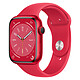 Apple Watch Series 8 GPS + Cellular Aluminum (PRODUCT)RED Sport Band 45 mm 4G LTE Smart Watch - Aluminium - Waterproof - GPS - Heart Rate Monitor - OLED Always-On Retina display - Wi-Fi 4 / Bluetooth 5.0 - watchOS 9 - 45 mm sport band