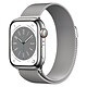 Apple Watch Series 8 GPS + Cellular Stainless Steel Silver Milanese Loop 41 mm 4G LTE Smart Watch - Stainless Steel - Waterproof - GPS - Heart Rate Monitor - OLED Always-On Retina display - Wi-Fi 4 / Bluetooth 5.0 - watchOS 9 - Milanese Loop 41 mm