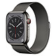 Apple Watch Series 8 GPS + Cellular Acier Inoxydable Graphite Bracelet Milanais 45 mm Montre connectée 4G LTE - Acier Inoxydable - Étanche - GPS - Cardiofréquencemètre - Écran OLED Retina Always On - Wi-Fi 4 / Bluetooth 5.0 - watchOS 9 - Bracelet milanais 45 mm