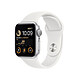 Apple Watch SE GPS (2022) Silver Aluminium Bracelet Sport White 40 mm Montre connectée - Aluminium - Étanche - GPS - Cardiofréquencemètre - Écran Retina - Wi-Fi 2.4 GHz / Bluetooth - watchOS 9 - Bracelet 40 mm
