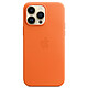 Custodia in pelle Apple con MagSafe arancione per iPhone 14 Pro Max Custodia in pelle con MagSafe per Apple iPhone 14 Pro Max