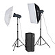 Visico VL400PSU Kit d'éclairage intérieur avec 2 flashs 400W, 2 pieds, 1 réflecteur, 1 softbox, 1 parapluie et sac de transport