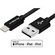 Akashi Câble USB-A vers Lightning MFI (Noir) Câble de chargement et synchronisation USB-A vers Lightning MFI (2 mètres)