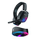 ROCCAT Syn Max Air Gamer wireless headset with charging station - closed-back circumaural - 3D audio - USB - removable unidirectional noise-cancelling microphone - RGB AIMO backlight