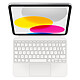 Apple Magic Keyboard Folio iPad (2022) Blanc/FR (MQDP3F/A) Étui-clavier avec touches plates et trackpad pour iPad 2022 (AZERTY, français)