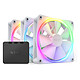 Pack triple NZXT F120 RGB (Blanco) Pack de 3 ventiladores RGB PWM de 120 mm con controlador RGB
