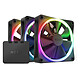 Pack triple NZXT F120 RGB (Negro) Pack de 3 ventiladores RGB PWM de 120 mm con controlador RGB