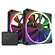 NZXT F140 RGB Twin Pack (Black) Pack of 2 140mm RGB PWM Fans with RGB Controller