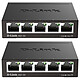 D-Link DGS-105 x2 2 Switchs Gigabit 5 ports 10/100/1000 Mbps - Boîtier métal