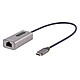 StarTech.com USB-C 3.0 / Gigabit Ethernet Adapter (M/F) - Black USB-C 3.0 to RJ45 Gigabit Ethernet Adapter - 10/100/1000 Mbps - 30 cm