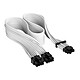 Corsair 600W 12+4 Pin PCIe Gen 5 Cable - White 12+4 pin PCIe adapter cable with paracord triple layer jacket and mesh