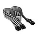 Corsair 600W 12+4 Pin PCIe Gen 5 Cable - Black/White 12+4 pin PCIe adapter cable with paracord triple layer jacket and mesh