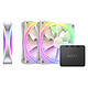 NZXT F120 RGB Duo Triple Pack (White) Pack of 3 120mm RGB PWM Fans with RGB Controller