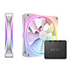 NZXT F140 RGB Duo Double Pack (White) Pack of 2 140mm RGB PWM Fans with RGB Controller