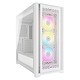 Corsair 5000D RGB Airflow (White) Mid tower case with tempered glass panel, open frame and 3 AF120 RGB Elite fans