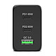 Acheter PORT Connect Chargeur Secteur Combo 65W 2x USB-C Power Delivery / 1x USB-A
