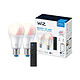 Buy WiZ Pack Wizmote + 2x LED RGB/White connected bulbs 8 W (eq. 60 W) A60 E27