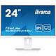 iiyama 23.8" LED - ProLite XUB2492HSU-W5 1920 x 1080 pixels - 4 ms (gris à gris) - Format large 16/9 - Dalle IPS - VGA/HDMI/DisplayPort - Pivot - Hub USB - Blanc