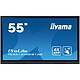 iiyama 55" LED - ProLite TE5512MIS-B1AG Pantalla multitáctil 4K UHD - 16:9 - IPS-AG - 400 cd/m² - 1200:1 - 8 ms - 24/7 - HDMI/VGA/USB-C - Wi-Fi/Bluetooth - HP 2 x 16 W - Negro