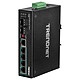 TRENDnet TI-PG62 Industrial DIN rail switch 4 PoE+ 10/100/1000 Mbps ports + 1 Gigabit Ethernet/SFP 1 Gbps combo port + 1 SFP 1 Gbps slot