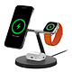 Belkin Chargeur MagSafe 3-en-1 en 15W (Noir) Station de recharge 3-en-1 Stand avec MagSafe 15W (iPhone, AirPods, Apple Watch)